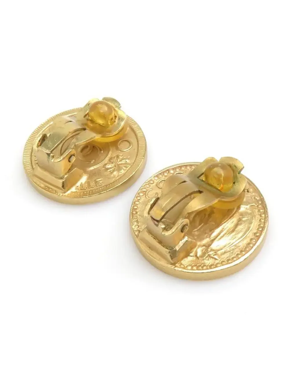 Auth Chanel Mademoiselle Earrings Gold #302664C32B
